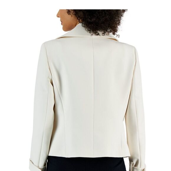 Anne Klein Women's Cascade Collar Blazer size 2 Off white NWT in packaging - Picture 3 of 8